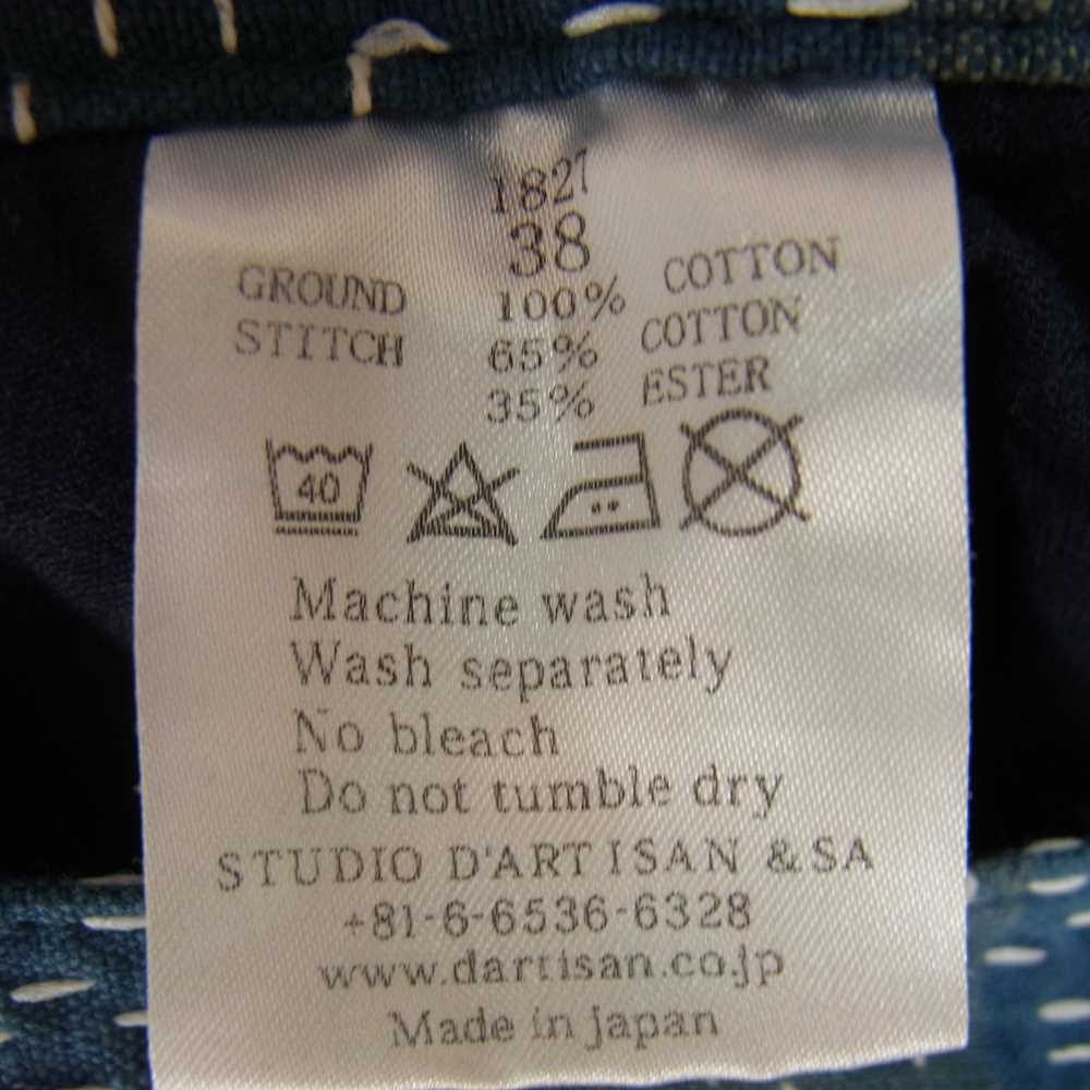 STUDIO D’ARTISAN ステュディオダルチザン 1827 NORAGI SASHIKO 刺し子 チェック ハーフ パンツ ネイビー系 38【中古】