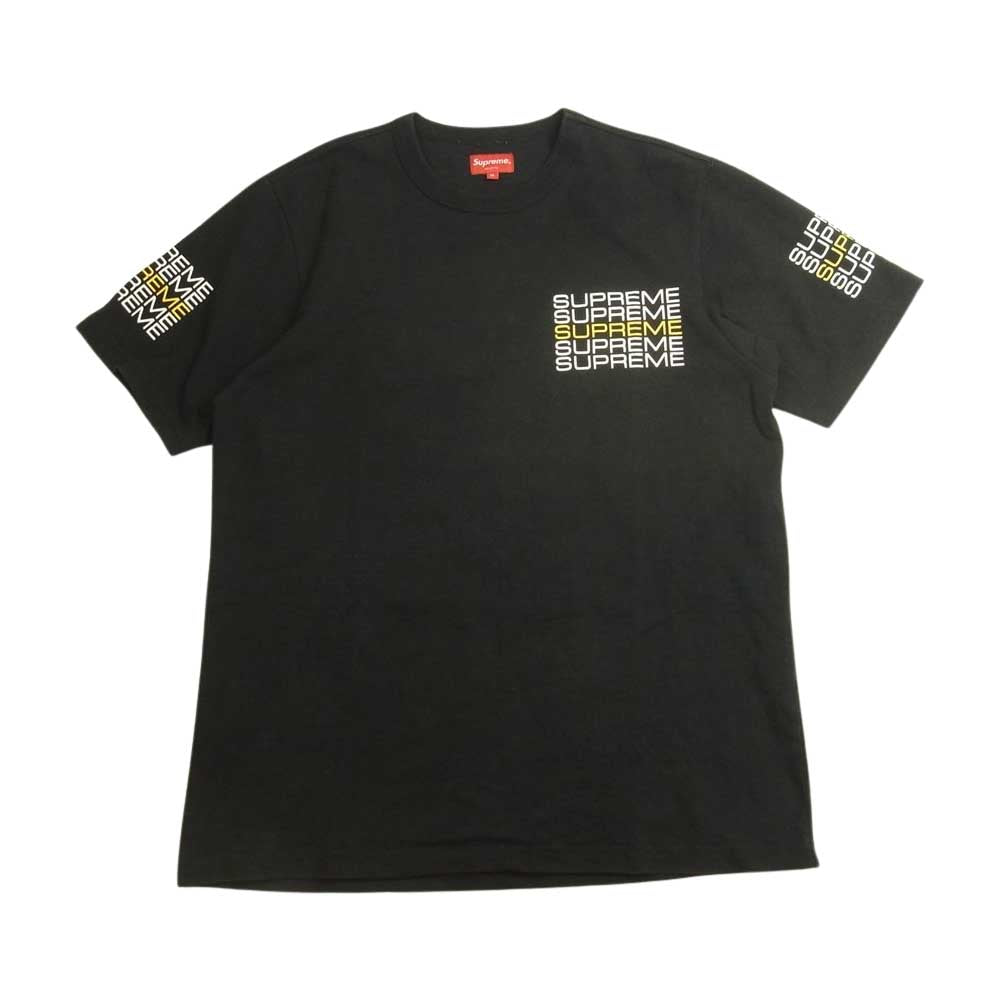 Supreme シュプリーム 19SS Stack Logo Tee スタック ロゴ Tシャツ ブラック系 M【中古】
