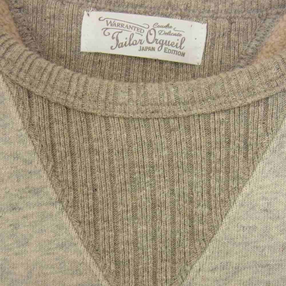 ORGUEIL オルゲイユ OR-9064 Sweat Shirt 両V カットオフ 裏起毛 スウェット トレーナー グレー系 44【中古】