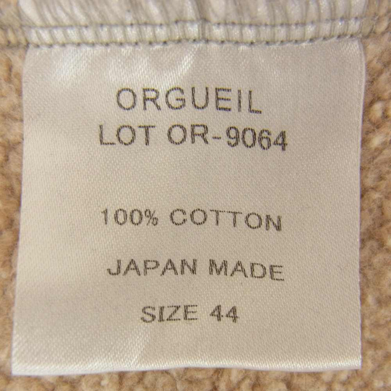 ORGUEIL オルゲイユ OR-9064 Sweat Shirt 両V カットオフ 裏起毛 スウェット トレーナー グレー系 44【中古】