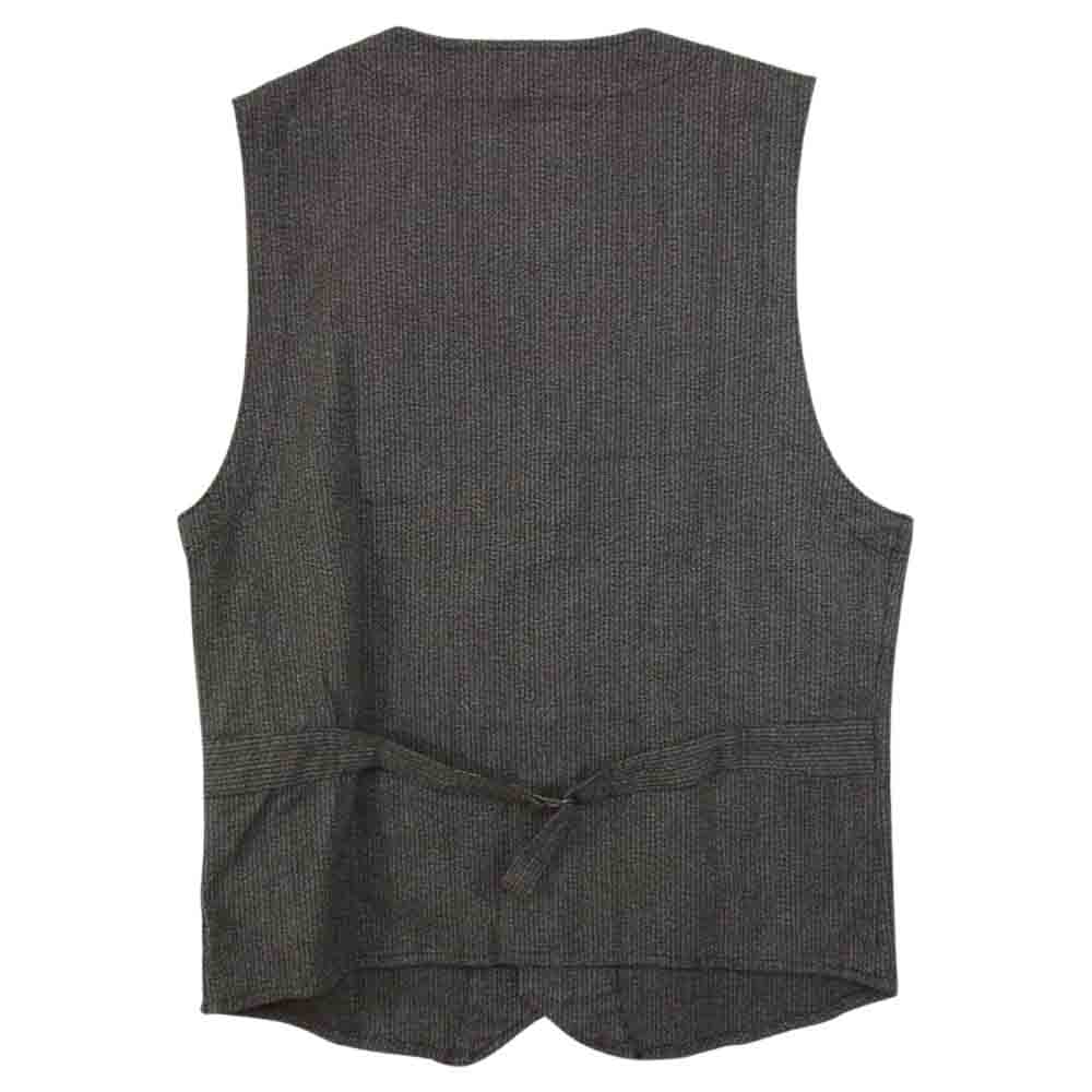 ORGUEIL オルゲイユ OR-4097 COVERT STRIPE WORKERS GILET 撚り杢 ストライプ ワーカーズ ゴマ塩 ジレ ベスト ブラック系 40【新古品】【未使用】【中古】
