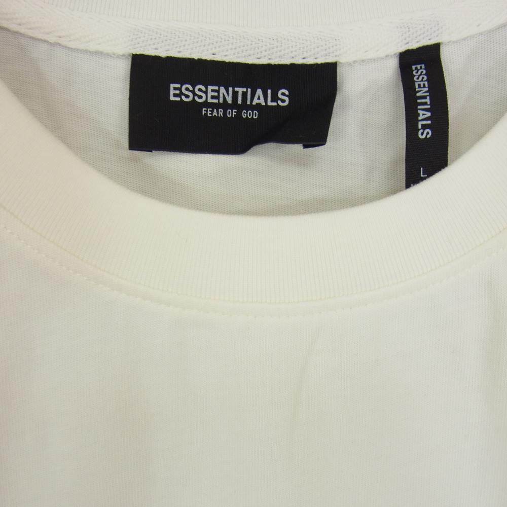 FEAR OF GOD フィアオブゴッド ESSENTIALS エッセンシャルズ バック ロゴプリント 半袖 ホワイト系 L【極上美品】【中古】