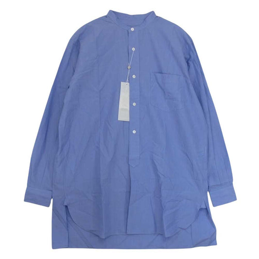 COMOLI コモリ 21AW U03-02002 バンドカラー シャツ サックスブルー ブルー系 2【新古品】【未使用】【中古】