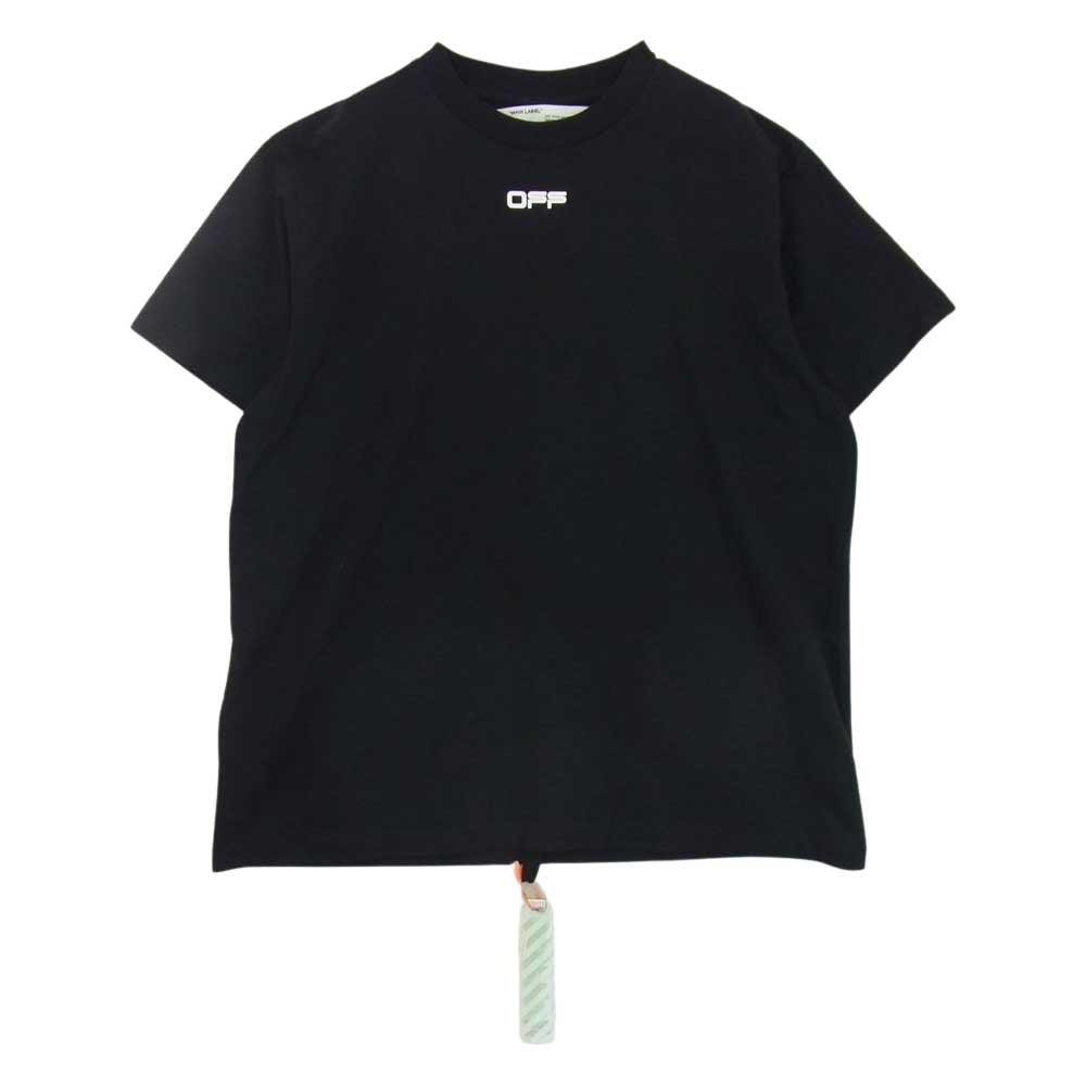 OFF-WHITE オフホワイト OMAA038S201850031088 AIRPORT TAPE S/S OVER TEE エアポート テープ バックプリント オーバー 半袖 Tシャツ ブラック系 M【美品】【中古】
