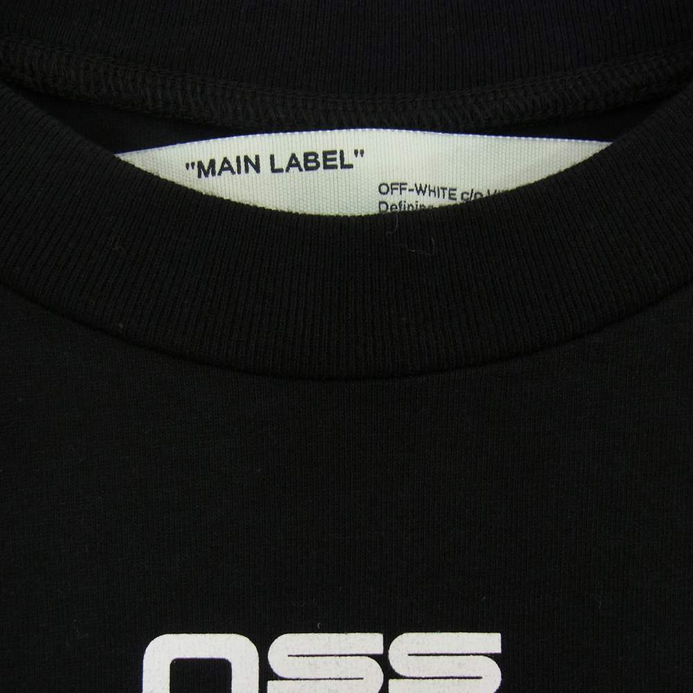 OFF-WHITE オフホワイト OMAA038S201850031088 AIRPORT TAPE S/S OVER TEE エアポート テープ バックプリント オーバー 半袖 Tシャツ ブラック系 M【美品】【中古】