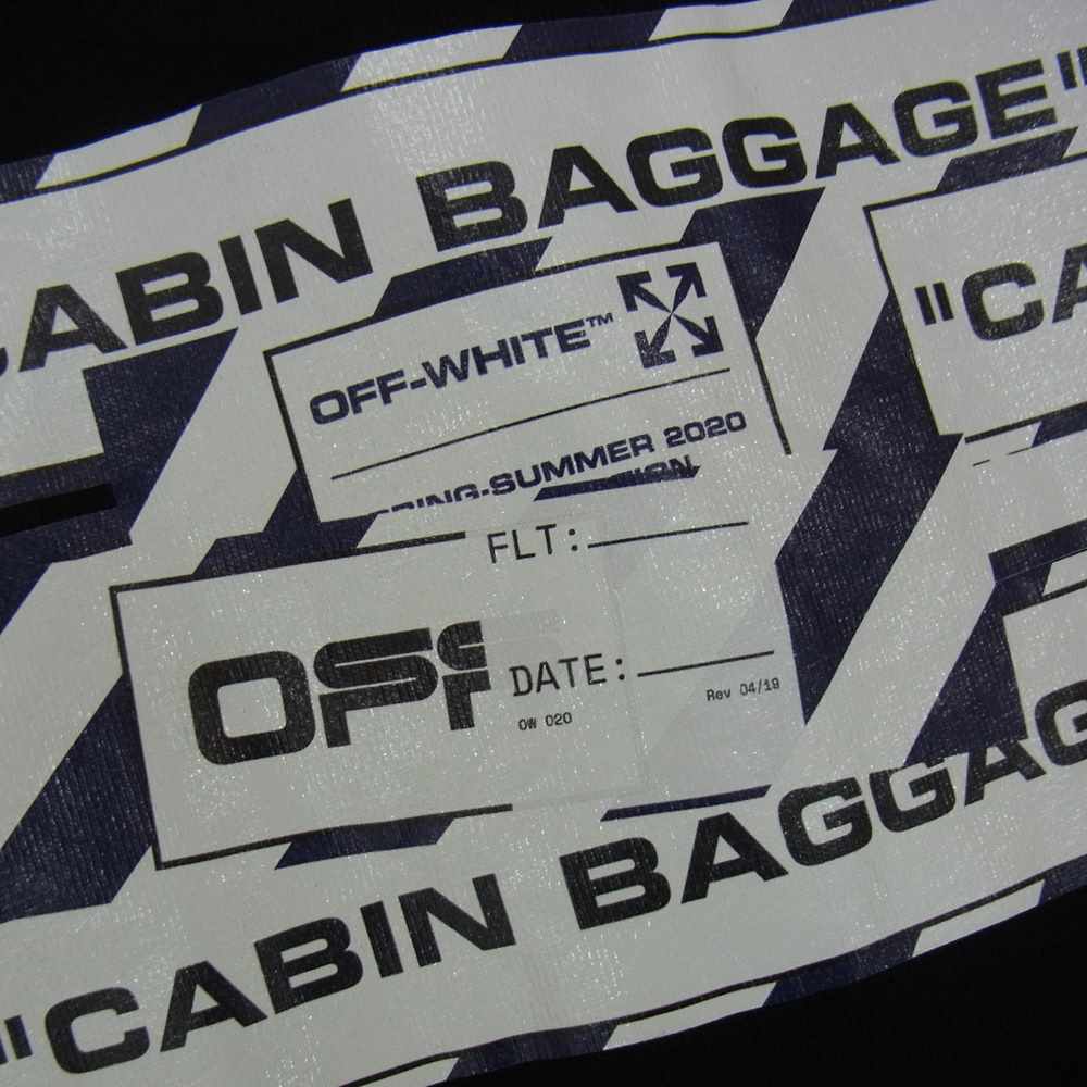 OFF-WHITE オフホワイト OMAA038S201850031088 AIRPORT TAPE S/S OVER TEE エアポート テープ バックプリント オーバー 半袖 Tシャツ ブラック系 M【美品】【中古】