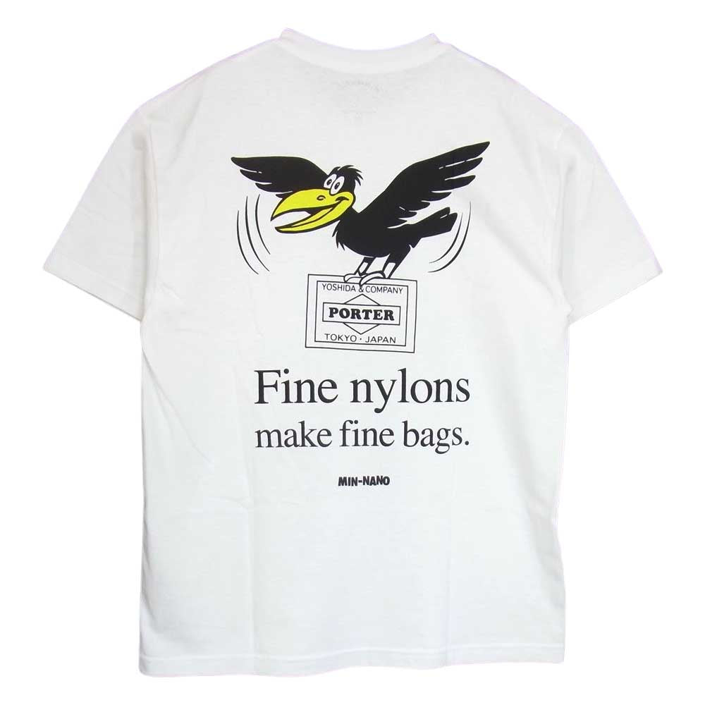 PORTER ポーター MIN-NANO ミンナノ BIRD Tee バックプリント 半袖Tシャツ ホワイト系【中古】