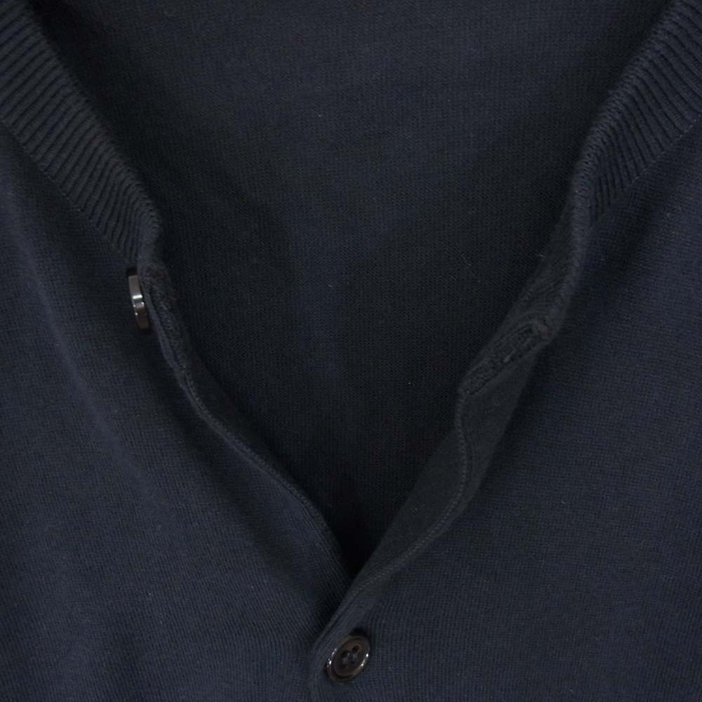 JOHN SMEDLEY ジョンスメドレー 英国製 国内正規品 クルーネック コットン カーディガン ネイビー系【中古】
