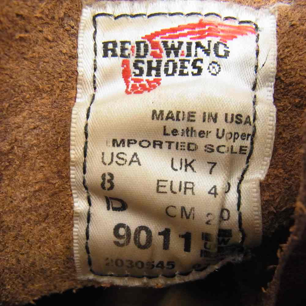 RED WING レッドウィング 9011 USA製 BECKMAN ベックマン レザー ブーツ ダークブラウン系 US8【中古】