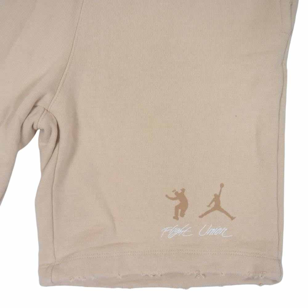 NIKE ナイキ DJ9528-268 × UNION JORDAN MJ FLC SHORT ユニオン ジョーダン ユーズド ダメージ 加工 ハーフパンツ ベージュ系 S【中古】