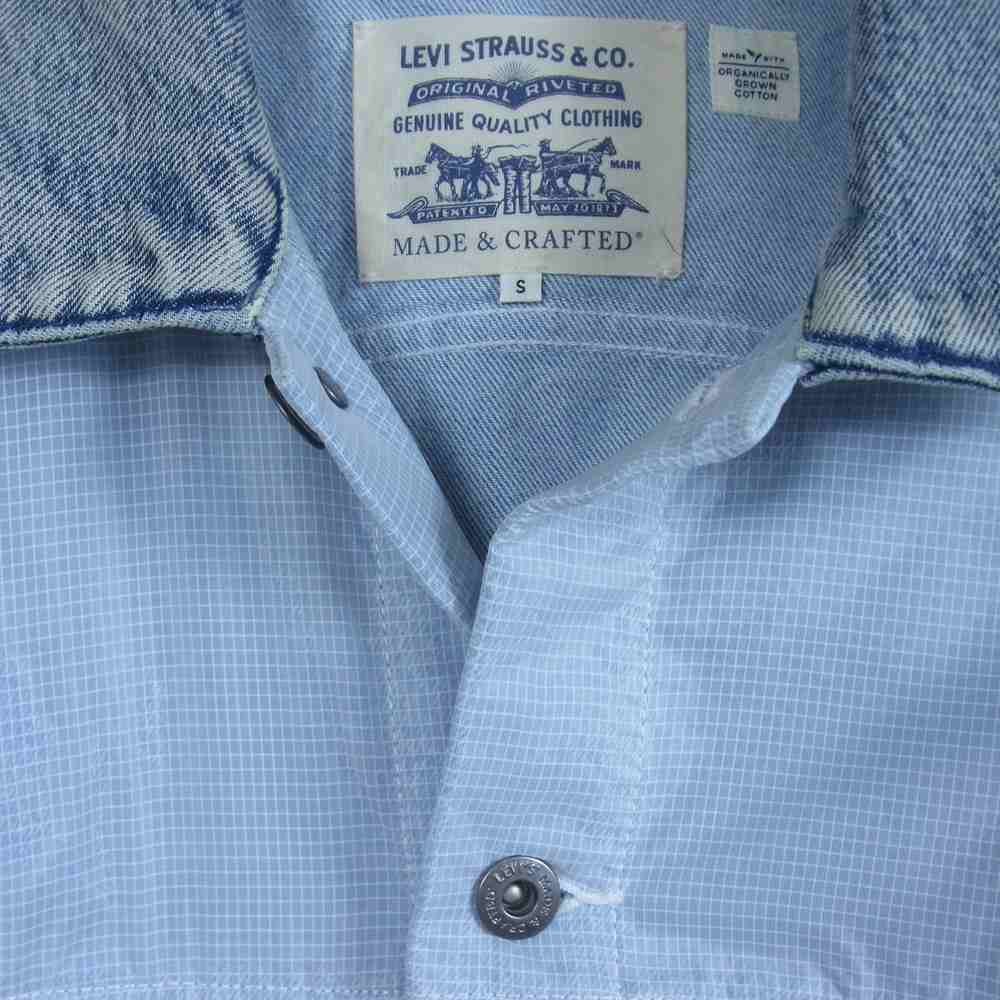 Levi's リーバイス PC9-21261-0002 MADE & CRAFTED デニム チェック ジャケット ホワイト系 インディゴブルー系 S【中古】