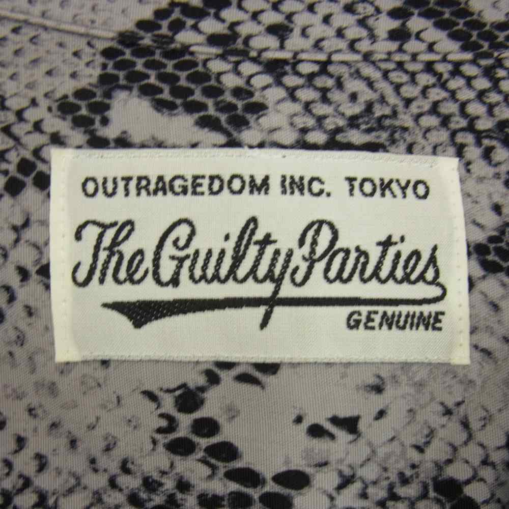 WACKO MARIA ワコマリア 19FW-WMS-HI01 HAWAIIAN SHIRT L/S TYPE-1 パイソン柄 長袖 ハワイアンシャツ グレー系 L【中古】