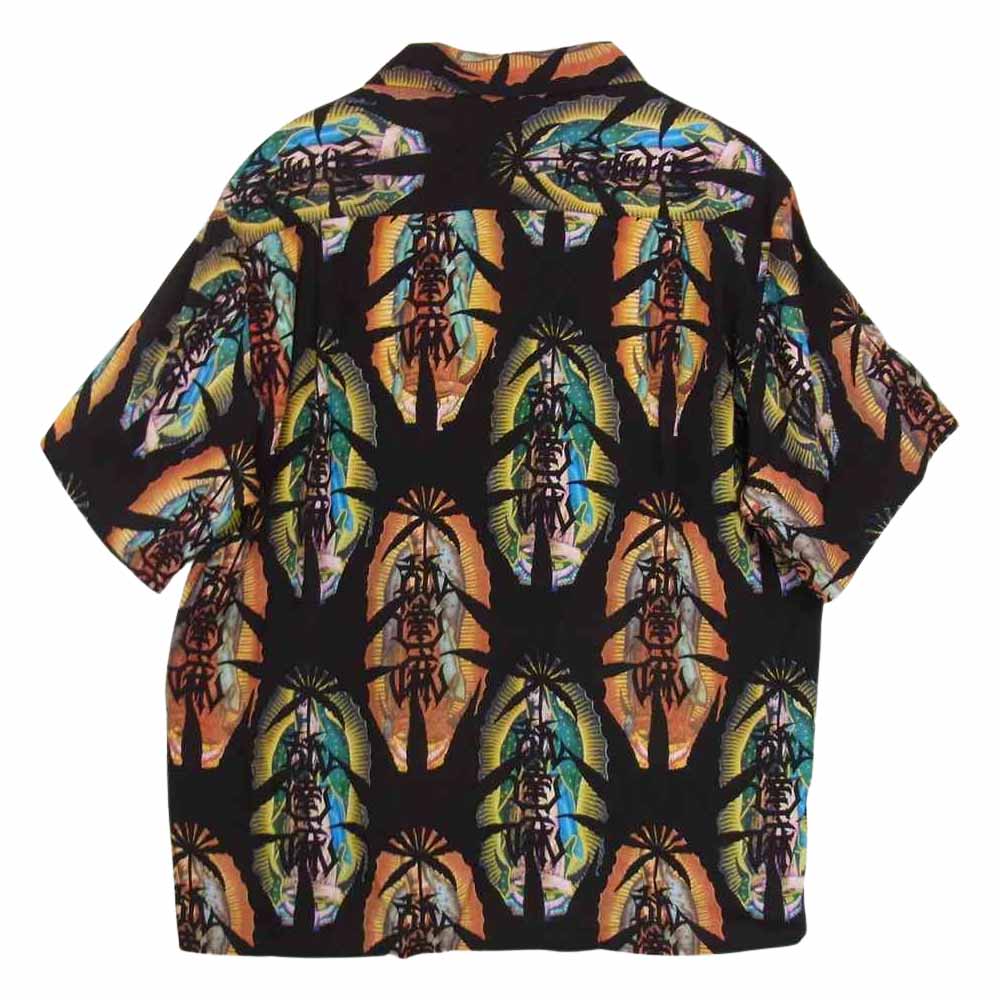 WACKO MARIA ワコマリア 21SS NMD-WM-HI02-B  舐達磨 BUDSPOOL HAWAIIAN SHIRT PURPLE バッズプール ハワイアン アロハ シャツ ブラック系 L【中古】