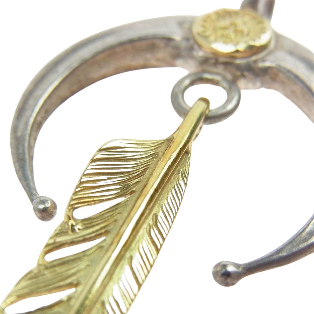 WINGROCK ウィングロック K18 全金小フェザー 金メタル付き ナジョーネ ナジャ ペンダントトップ シルバー系 ゴールド系【中古】