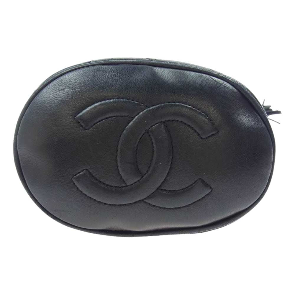 CHANEL シャネル マトラッセ ラムスキン 巾着 タッセル付き ミニ ショルダー ハンドバッグ ブラック系【中古】