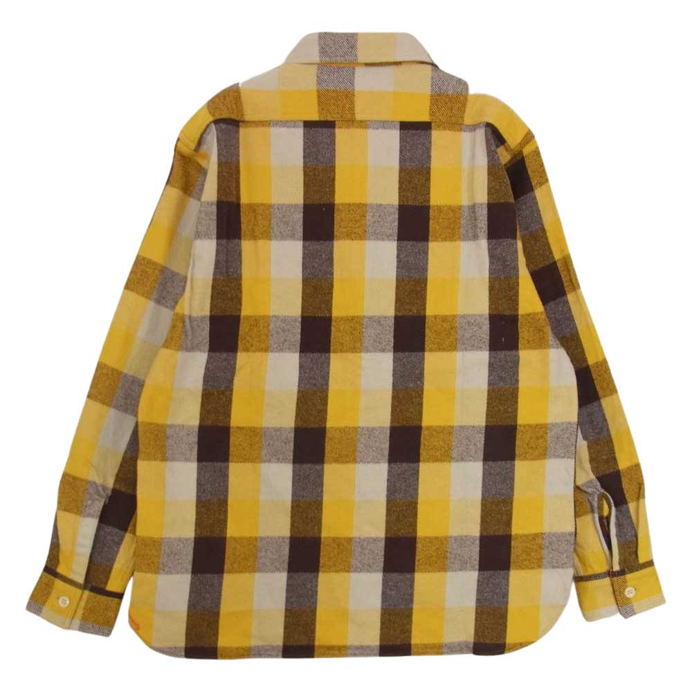 SUGAR CANE シュガーケーン SC28236 ツイルチェック 長袖 ワークシャツ  イエロー系 M【新古品】【未使用】【中古】