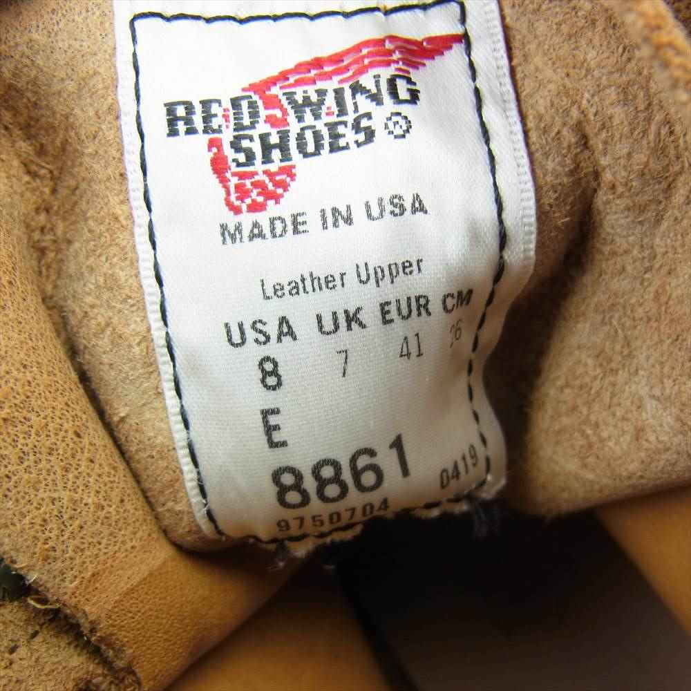 RED WING レッドウィング 8861 Classic Work 6inch Moc toe クラシックワーク 6インチ モックトゥ ホーソーン ミュールスキナー ラフアウト ブーツ ライトブラウン系 US8【新古品】【未使用】【中古】