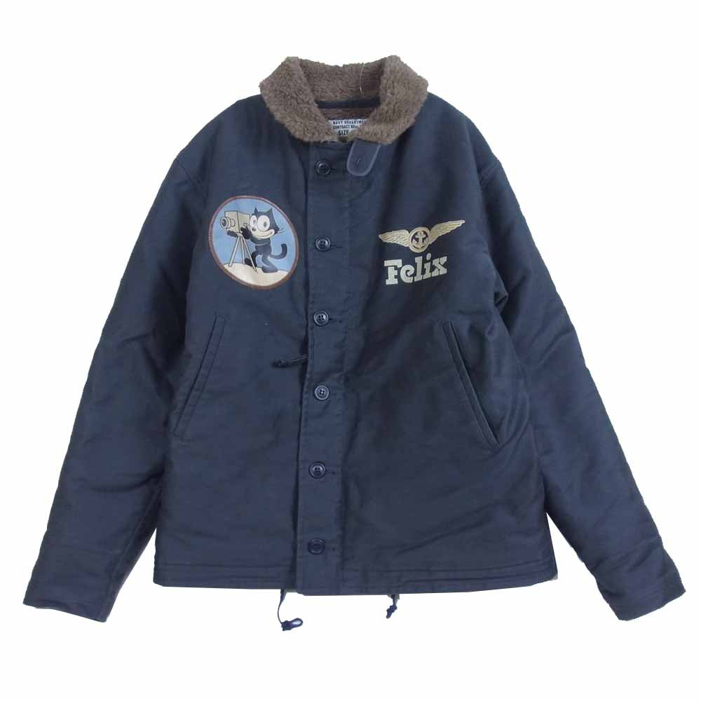 TOY'S McCOY トイズマッコイ TMJ2122 TYPE N-1 DECK JACKET FELIX THE CAT PHOTOGRAPHY フェリックス デッキ ジャケット チャコール系 40【中古】