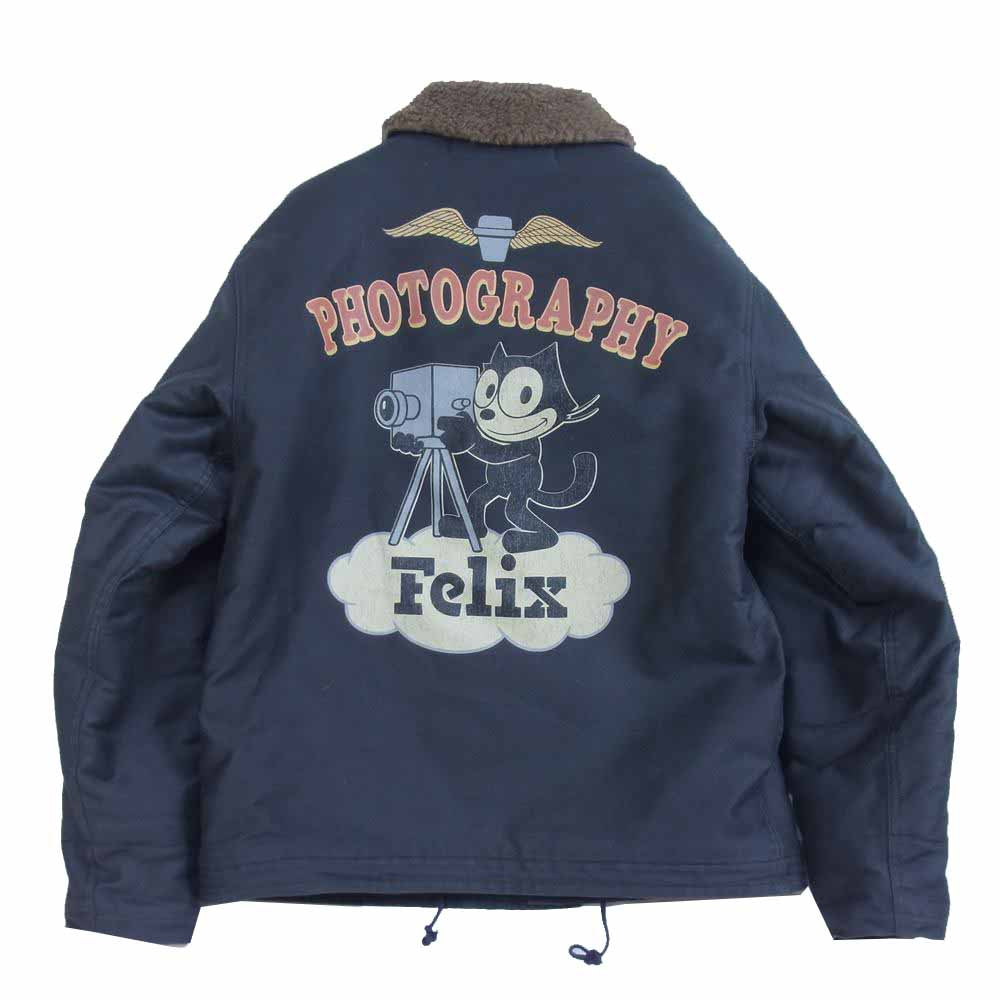TOY'S McCOY トイズマッコイ TMJ2122 TYPE N-1 DECK JACKET FELIX THE CAT PHOTOGRAPHY フェリックス デッキ ジャケット チャコール系 40【中古】