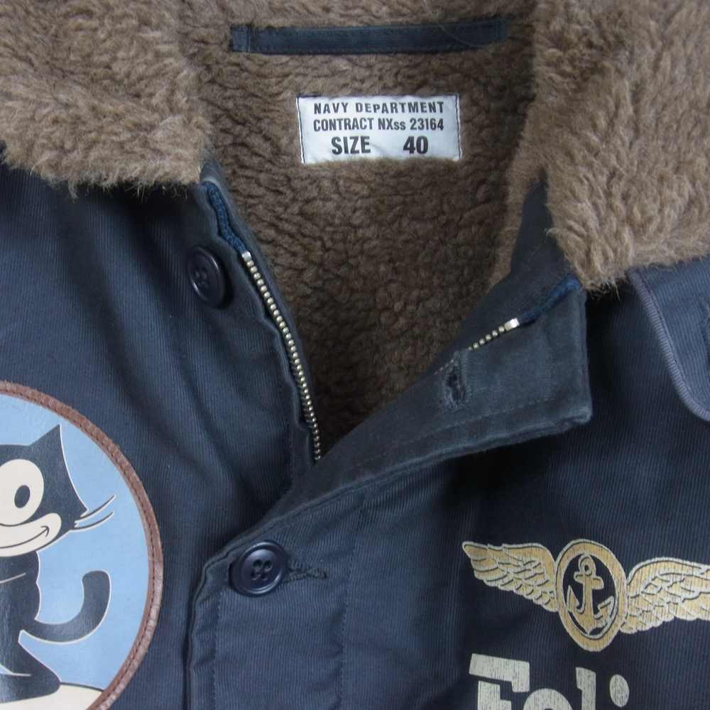 TOY'S McCOY トイズマッコイ TMJ2122 TYPE N-1 DECK JACKET FELIX THE CAT PHOTOGRAPHY フェリックス デッキ ジャケット チャコール系 40【中古】