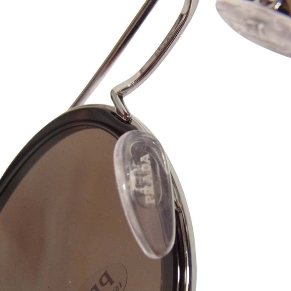 PRADA プラダ 01A-8C1 SPR 56X 46□24 140 3N ガンメタル アイウェア サングラス ダークブラウン系【美品】【中古】
