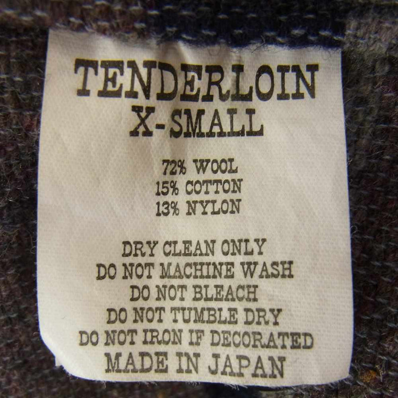 TENDERLOIN テンダーロイン AW T BLANKET SHT STAND ブランケット スタンドカラー シャツ グレー系 XS中古