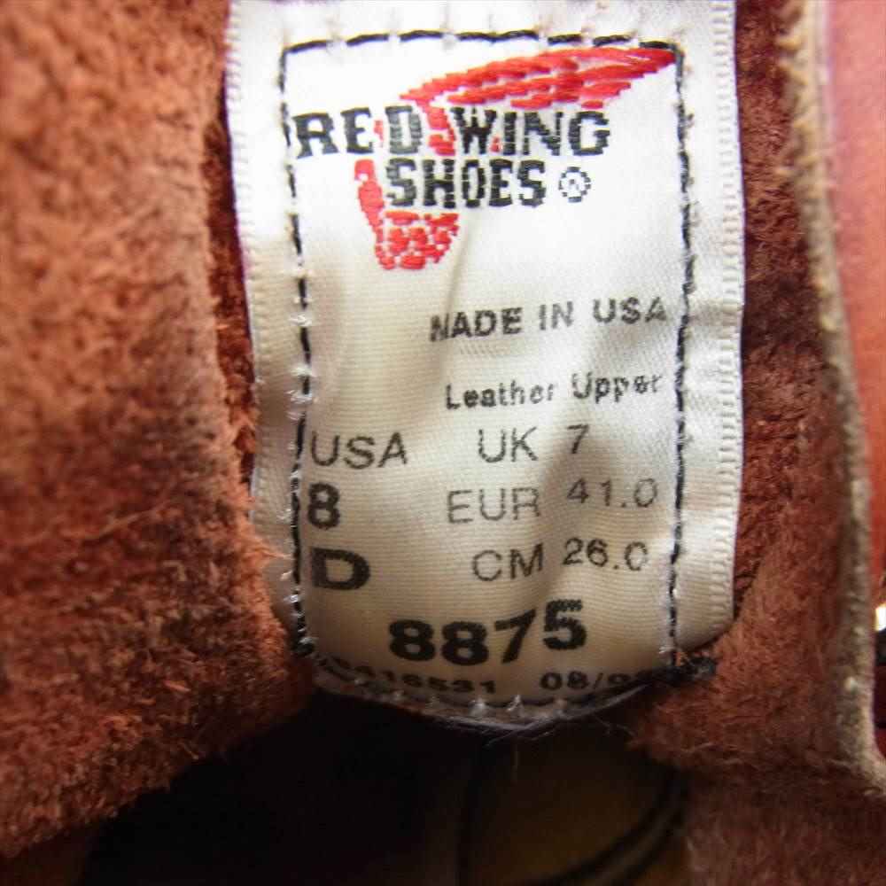 RED WING レッドウィング 8875 6inch CLASSIC MOC TOE モックトゥ ブーツ レッド系 UK7(26.0cm)【中古】
