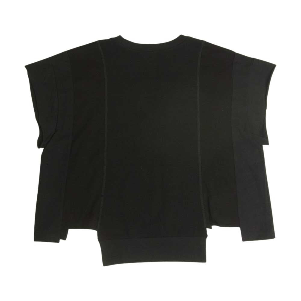 Alexander Wang アレキサンダーワン NY10013 ニット切替 クルーネック フレンチスリーブ カットソー ブラック系 XS【中古】