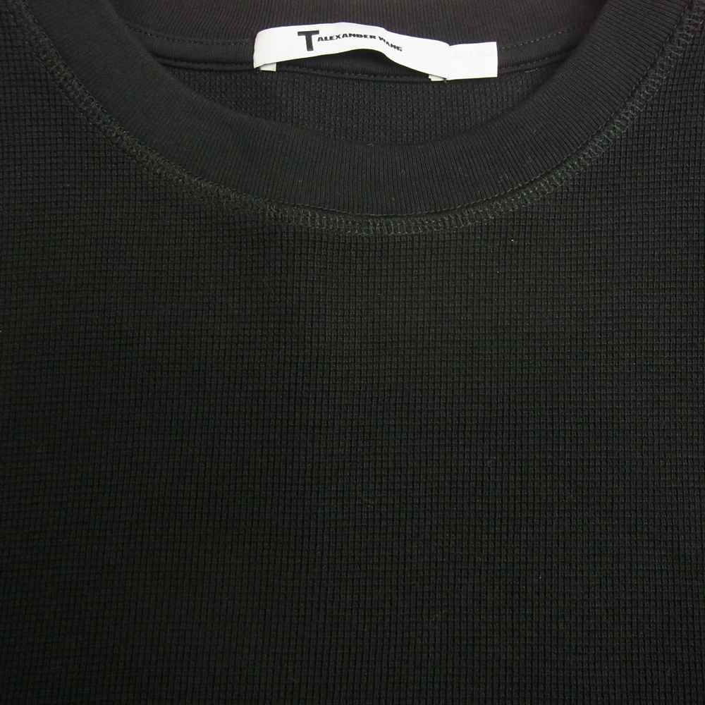Alexander Wang アレキサンダーワン NY10013 ニット切替 クルーネック フレンチスリーブ カットソー ブラック系 XS【中古】