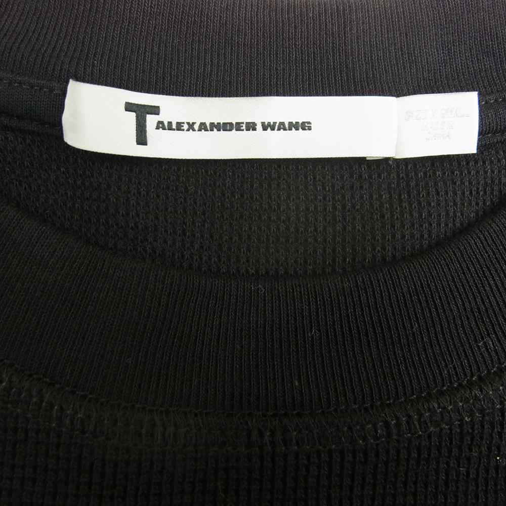 Alexander Wang アレキサンダーワン NY10013 ニット切替 クルーネック フレンチスリーブ カットソー ブラック系 XS【中古】