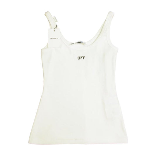 OFF-WHITE オフホワイト OWAD072F21JER001 Basic Ribbed Tank Top ロゴ ベーシック リブ タンクトップ ホワイト系 40【新古品】【未使用】【中古】
