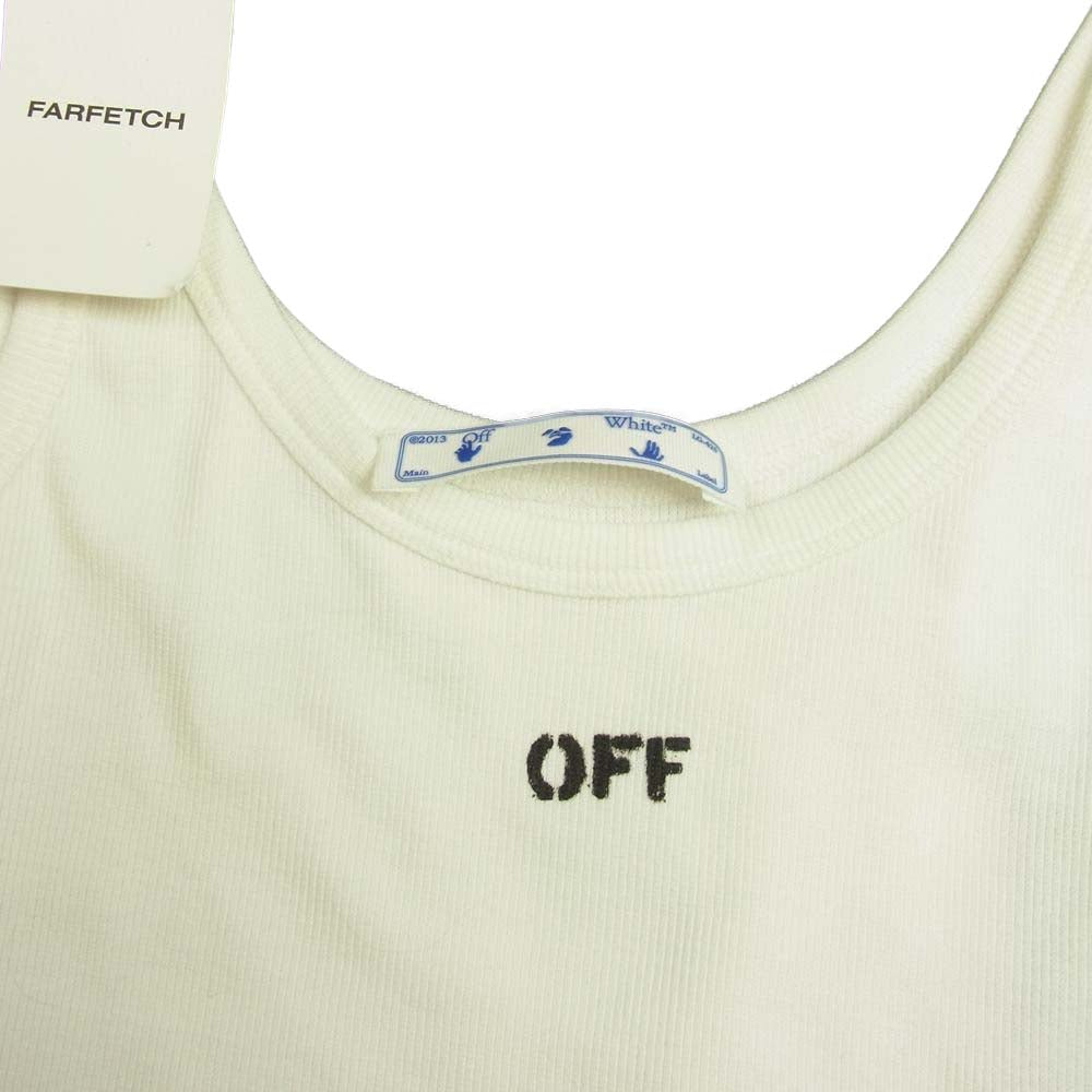 OFF-WHITE オフホワイト OWAD072F21JER001 Basic Ribbed Tank Top ロゴ ベーシック リブ タンクトップ ホワイト系 40【新古品】【未使用】【中古】