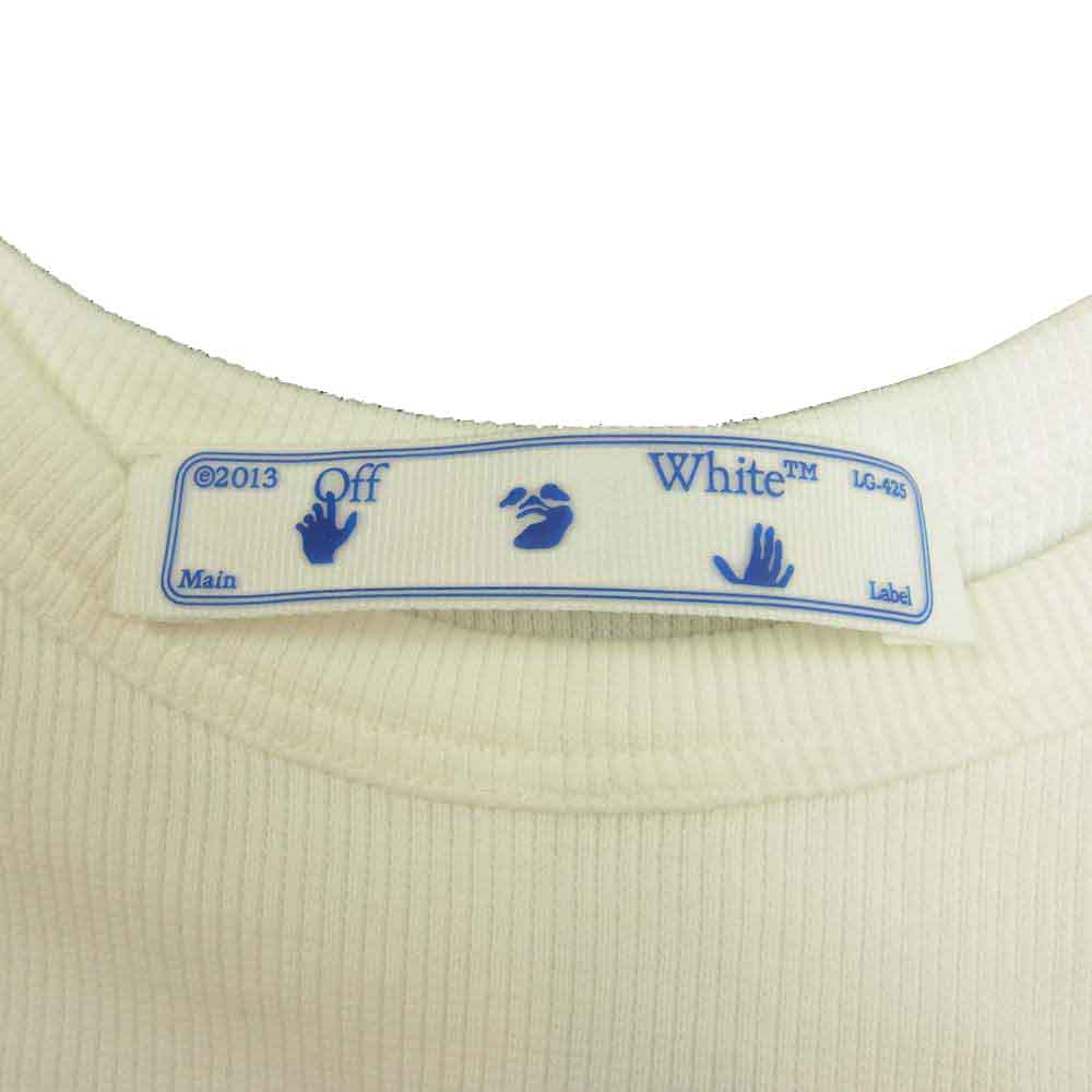 OFF-WHITE オフホワイト OWAD072F21JER001 Basic Ribbed Tank Top ロゴ ベーシック リブ タンクトップ ホワイト系 40【新古品】【未使用】【中古】