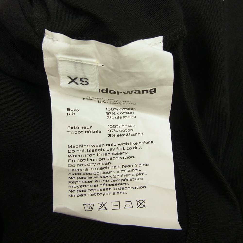 Alexander Wang アレキサンダーワン LONG SLEEVE TEE WITH SOAP SUDS PRINT ロングスリーブ ウィズ ソープサッズ ロゴプリント ペンキ 長袖 Tシャツ ブラック系 XS【中古】