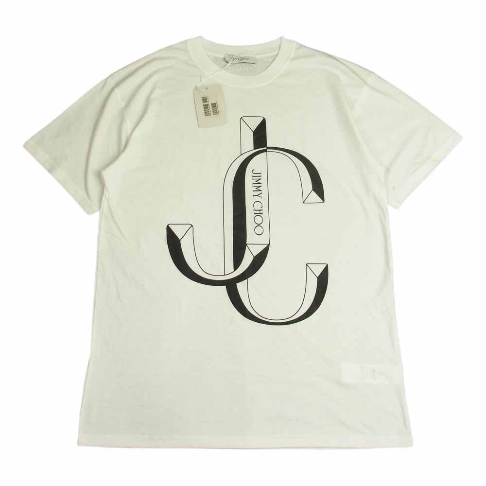 JIMMY CHOO ジミーチュウ JC COLLECTION JC T-SHIRT ロゴプリント 半袖 Tシャツ ホワイト系 S【新古品】【未使用】【中古】