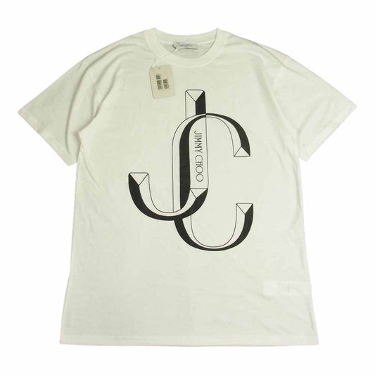 JIMMY CHOO ジミーチュウ JC COLLECTION JC T-SHIRT ロゴプリント 半袖 Tシャツ ホワイト系 S【新古品】【未使用】【中古】