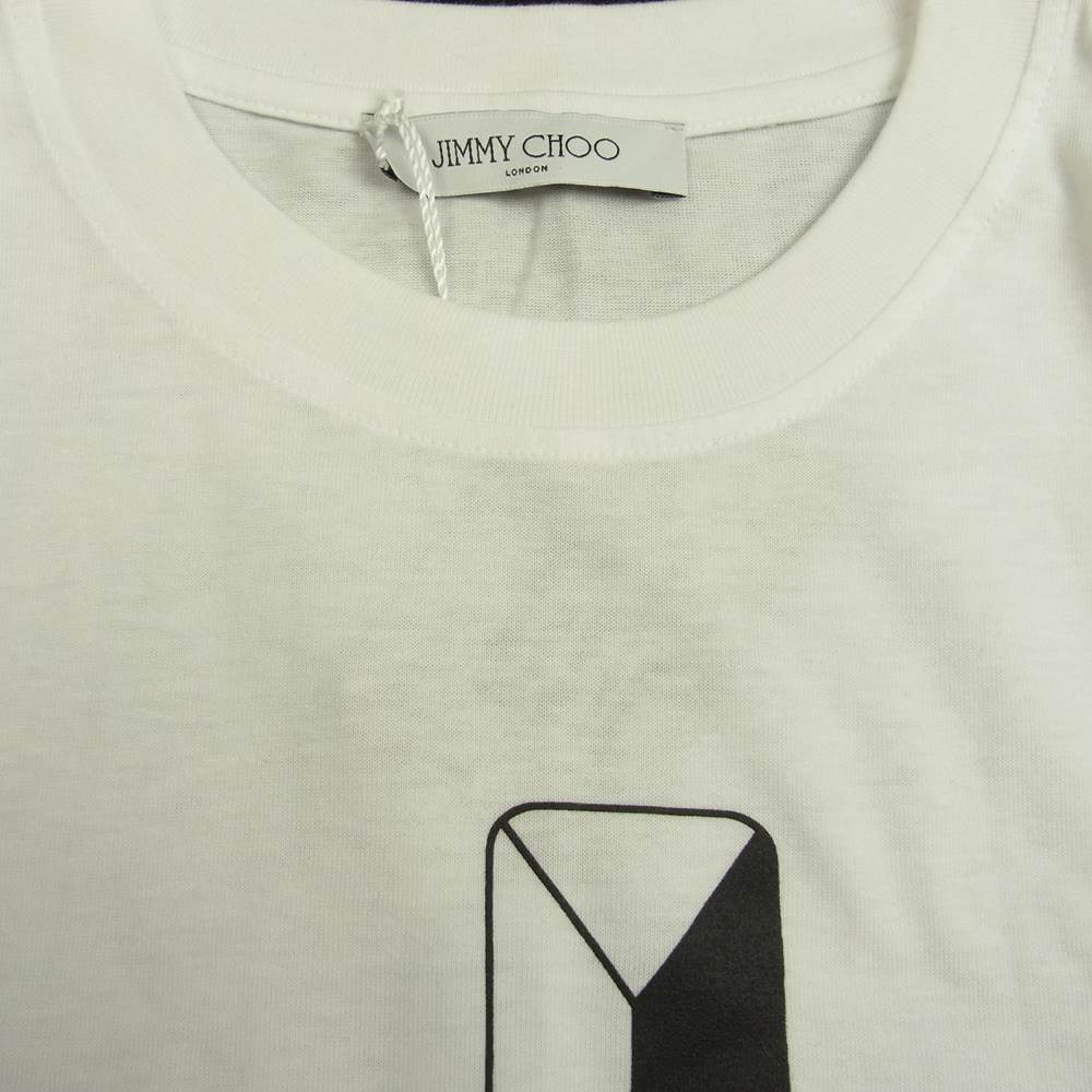JIMMY CHOO ジミーチュウ JC COLLECTION JC T-SHIRT ロゴプリント 半袖 Tシャツ ホワイト系 S【新古品】【未使用】【中古】