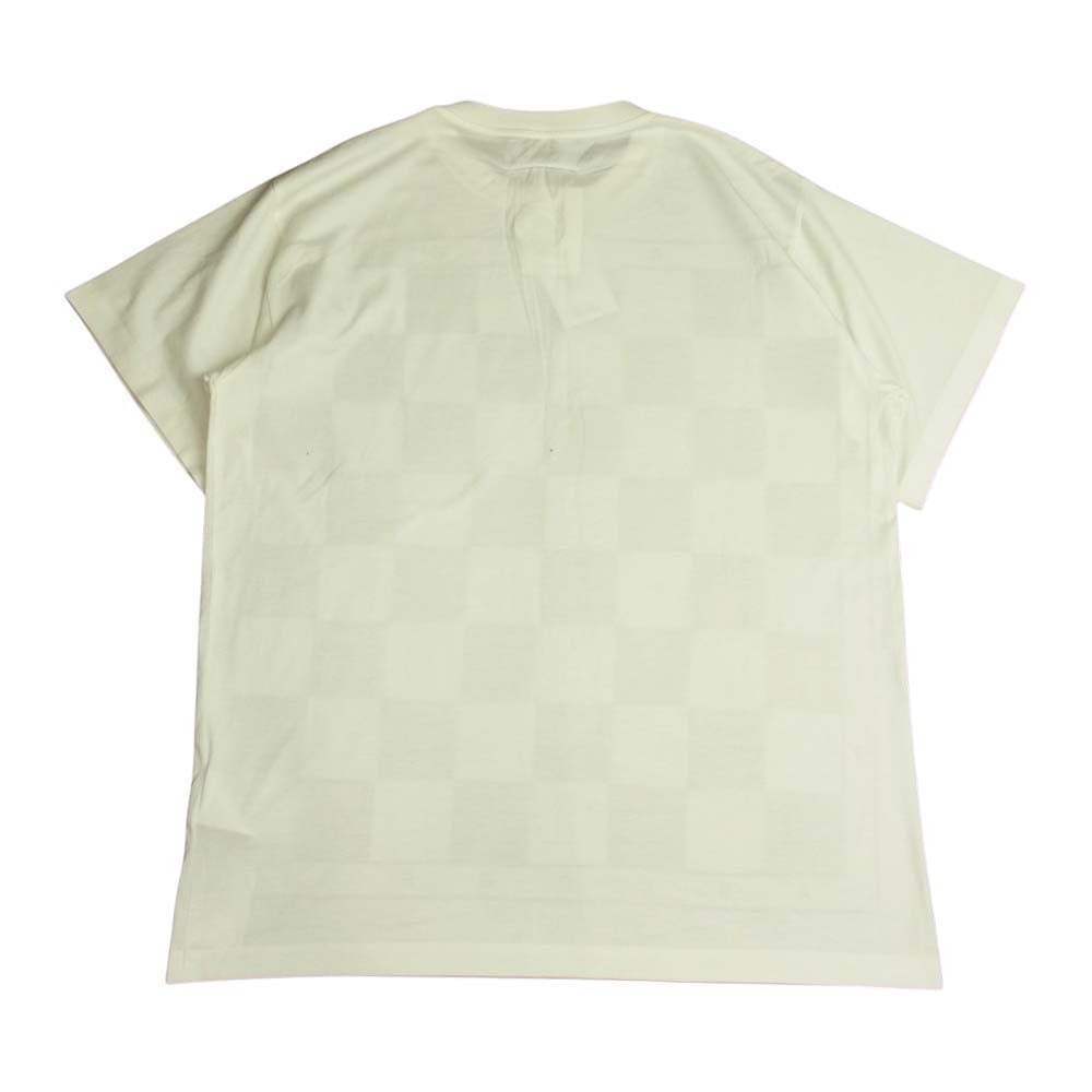 MAISON MARGIELA メゾンマルジェラ MM6 エムエムシックス 22SS S62GD0107 S23955 Checkerboard T-shirt チェッカーボード ロゴプリント 半袖 Tシャツ ホワイト系 XS【新古品】【未使用】【中古】