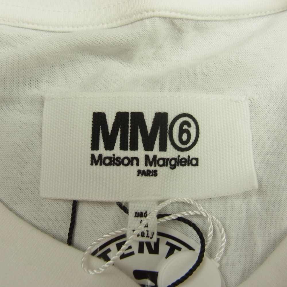 MAISON MARGIELA メゾンマルジェラ MM6 エムエムシックス 22SS S62GD0107 S23955 Checkerboard T-shirt チェッカーボード ロゴプリント 半袖 Tシャツ ホワイト系 XS【新古品】【未使用】【中古】