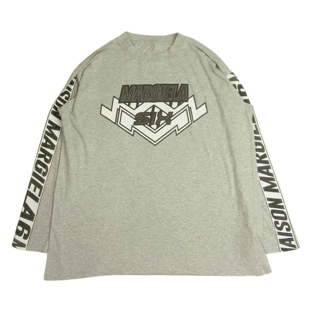 MAISON MARGIELA メゾンマルジェラ MM6 エムエムシックス 21SS S52GC0186 S23588 MM SIX ロゴプリント クルーネック 長袖 Tシャツ カットソー グレー系 XS【中古】
