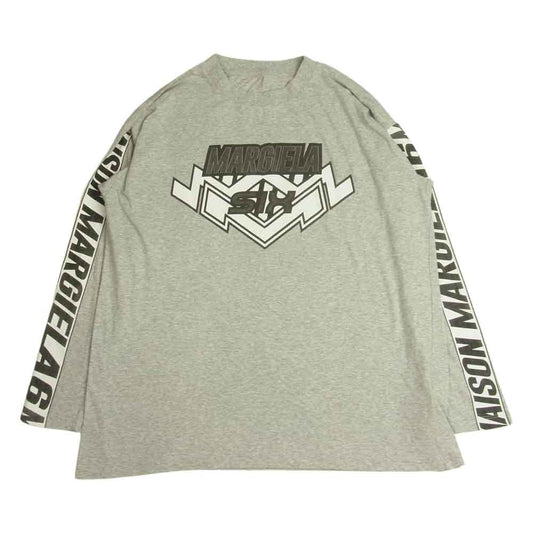 MAISON MARGIELA メゾンマルジェラ MM6 エムエムシックス 21SS S52GC0186 S23588 MM SIX ロゴプリント クルーネック 長袖 Tシャツ カットソー グレー系 XS【中古】