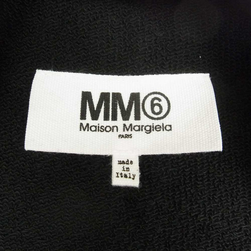 MAISON MARGIELA メゾンマルジェラ MM6 エムエムシックス 21AW S52GU0142 S25337 ロゴ刺繍 サイドスリット 半袖 スウェット Tシャツ ブラック系 S【中古】