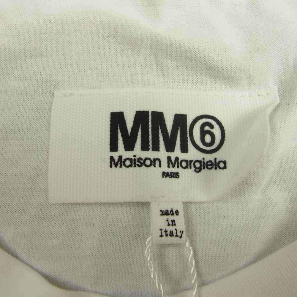 MAISON MARGIELA メゾンマルジェラ MM6 エムエムシックス 22SS S52GC0239 S23955 ロゴプリント オーバーサイズ ドッキング レイヤード 半袖 Tシャツ ホワイト系 XS【新古品】【未使用】【中古】