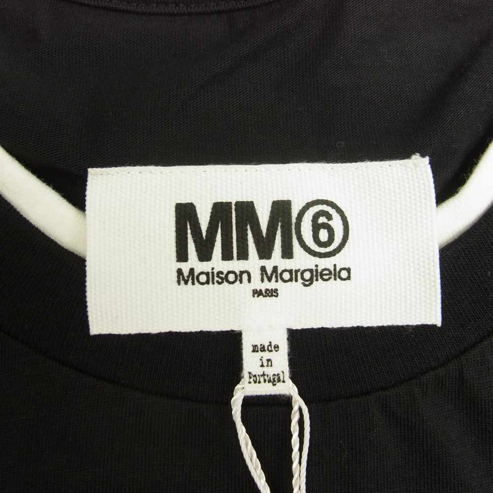 MAISON MARGIELA メゾンマルジェラ MM6 エムエムシックス 22SS S52GC0226 S24311 手書きロゴ レイヤード ラウンドネック 半袖 Tシャツ カットソー ブラック系 M【新古品】【未使用】【中古】