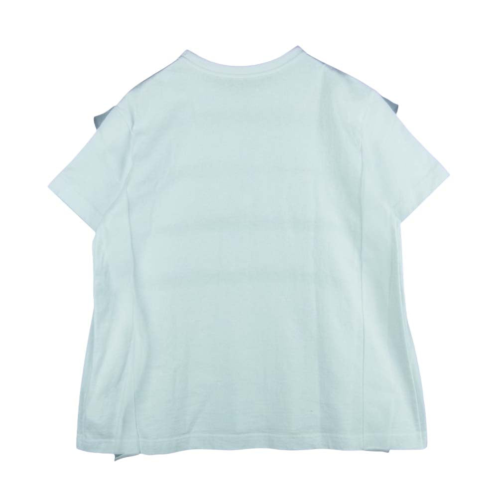 Sacai サカイ 21SS 21-05453 HWT Jersey Chiffon Pullover 異素材切替 ジャージー シフォン プルオーバー  半袖 Tシャツ ホワイト系 3【美品】【中古】