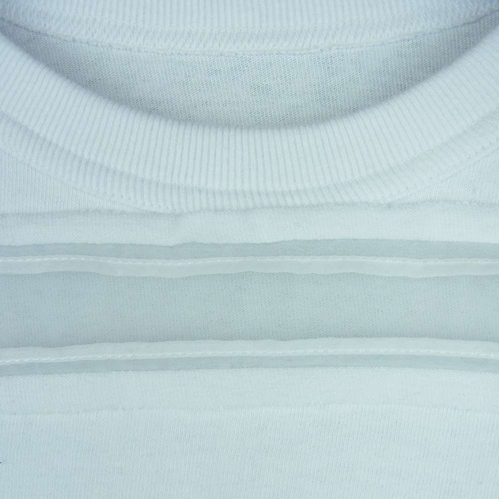 Sacai サカイ 21SS 21-05453 HWT Jersey Chiffon Pullover 異素材切替 ジャージー シフォン プルオーバー 半袖 Tシャツ ホワイト系 3【美品】【中古】