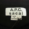 Sacai サカイ × A.P.C. アーペーセー 21SS 21E2-COEQW-M26978 SIDE ZIP LOGO TEE ロゴプリント サイドジップ 半袖 Tシャツ ブラック系 S【美品】【中古】