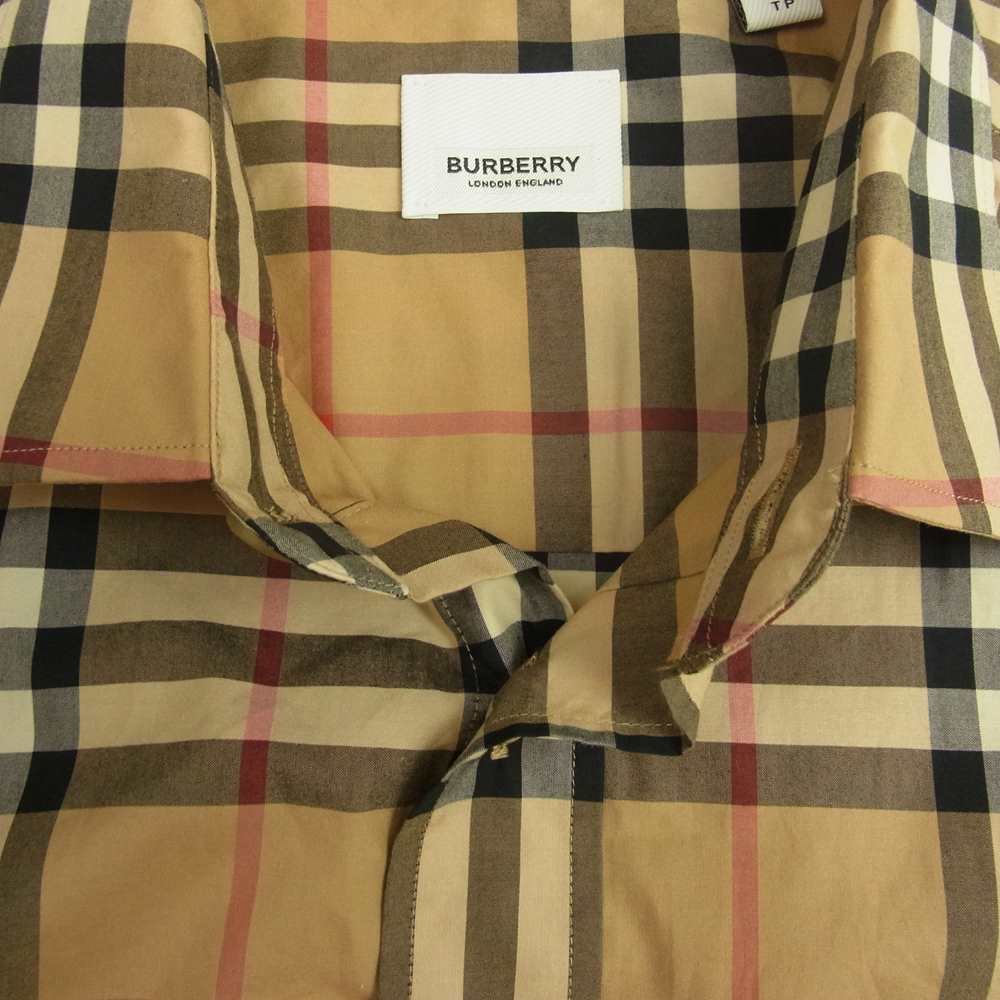 BURBERRY LONDON バーバリー ロンドン 8029878 国内正規品 袖ロゴ アームロゴプリント ノバチェック 長袖 シャツ ベージュ系 XS【中古】