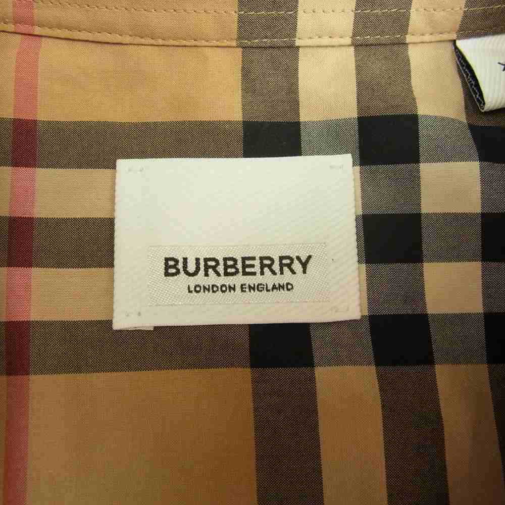 BURBERRY LONDON バーバリー ロンドン 8029878 国内正規品 袖ロゴ アームロゴプリント ノバチェック 長袖 シャツ ベージュ系 XS【中古】