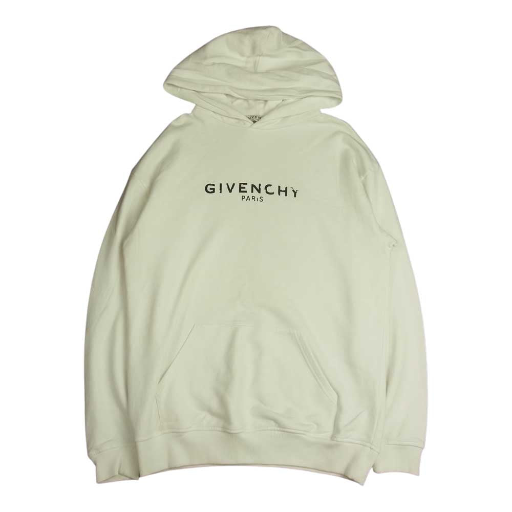 GIVENCHY ジバンシィ BWJ01C3Z0Y ジャパンタグ ロゴプリント プルオーバー パーカー フーディ ホワイト系 S【中古】